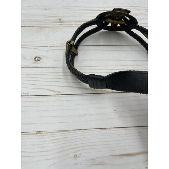 Vintage Leather Shop Small Belt Adjustable Art to Wear Deco Braided Mixed Metal main image 9